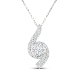 KAY Lab-Grown Diamonds Swirl Necklace 5/8 ct tw Sterling Silver 18"