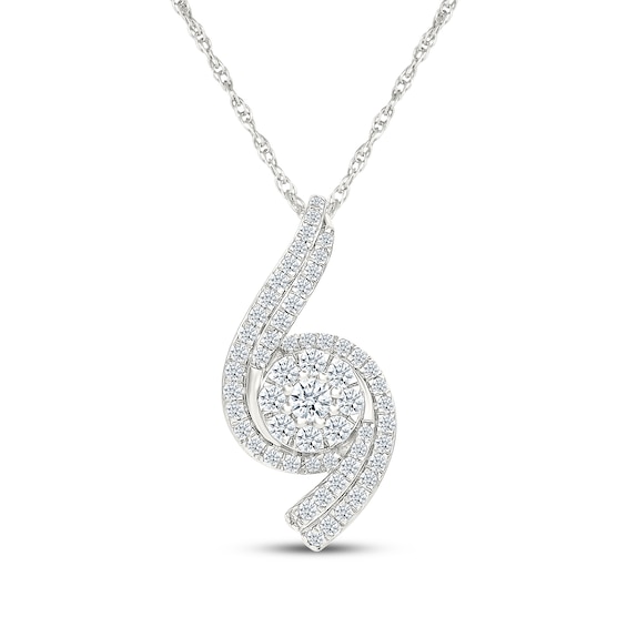 KAY Lab-Grown Diamonds Swirl Necklace 5/8 ct tw Sterling Silver 18"