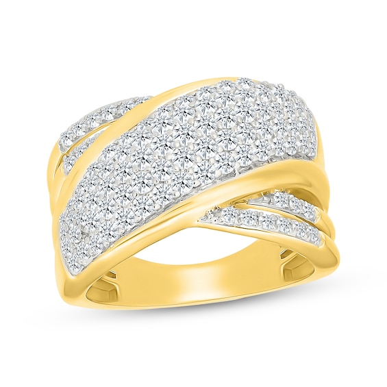 KAY Lab-Grown Diamonds Crossover Ring 1-1/4 ct tw 24K Yellow Gold Vermeil Sterling Silver
