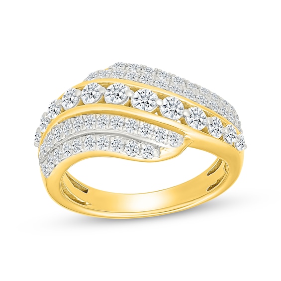 KAY Lab-Grown Diamonds Five-Row Ring 1 ct tw 24K Yellow Gold Vermeil Sterling Silver