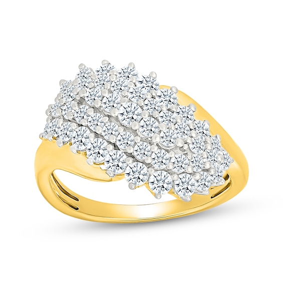 KAY Lab-Grown Diamonds Shell Ring 1-1/2 ct tw 24K Yellow Gold Vermeil Sterling Silver