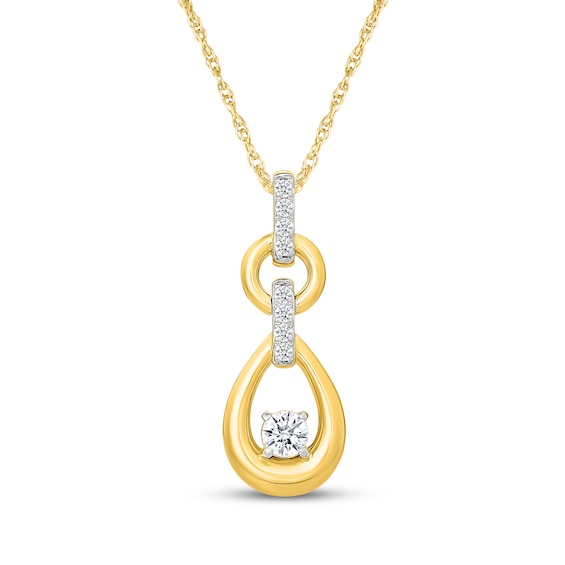 KAY Lab-Grown Diamonds Teardrop Necklace 1/4 ct tw 24K Yellow Gold Vermeil Sterling Silver 18"