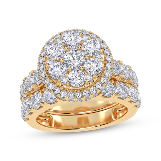 Adore Lab-Grown Diamonds Round-Cut Multi-Stone Bridal Set 2 ct tw 14K Yellow Gold