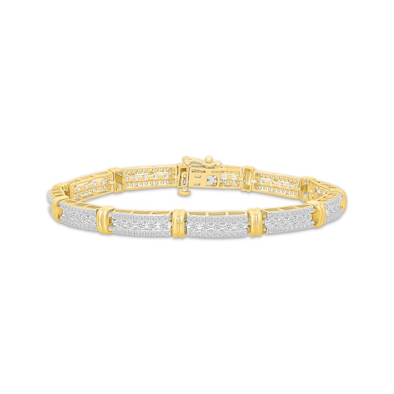 KAY Lab-Grown Diamonds Column Bracelet 3 ct tw 24K Yellow Gold Vermeil Sterling Silver 7"