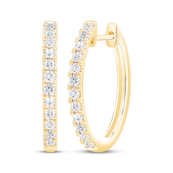 Adore Heirloom Certified Diamond Oval Hoop Earrings 1/2 ct tw 18K Yellow Gold
