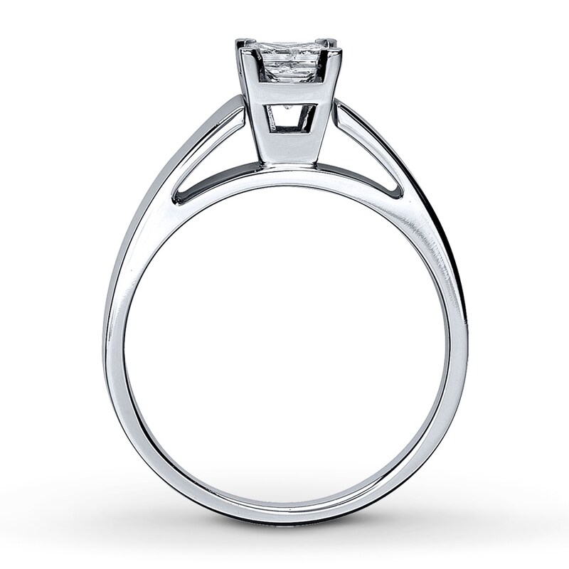 Diamond Solitiare Engagement Ring 3/4 ct tw Princess-cut 14K White Gold