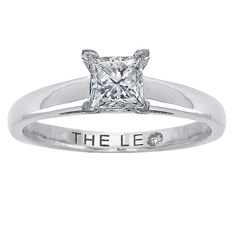THE LEO Diamond Solitaire Ring 3/4 ct Princess-cut 14K White Gold