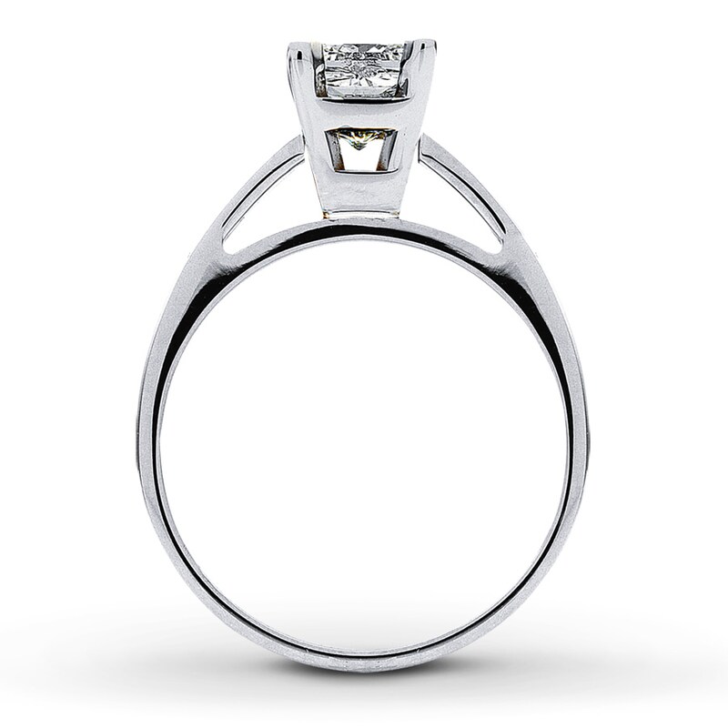 Diamond Solitaire Engagement Ring 1-1/4 ct tw Princess-cut 14K White Gold