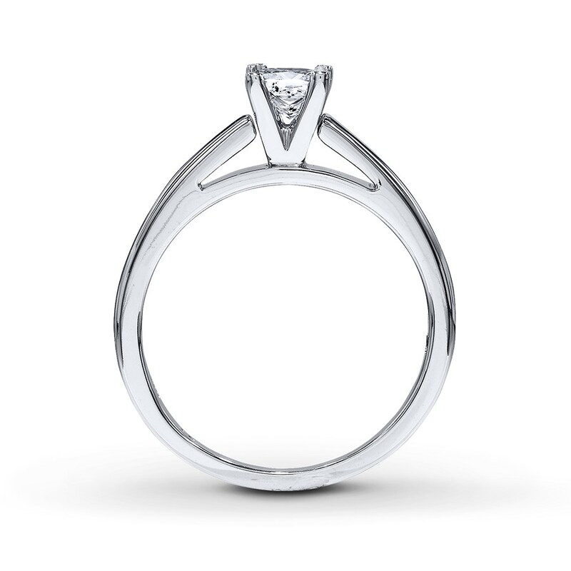 Main Image 2 of THE LEO Diamond Solitaire Ring 1/2 ct Princess-cut 14K White Gold