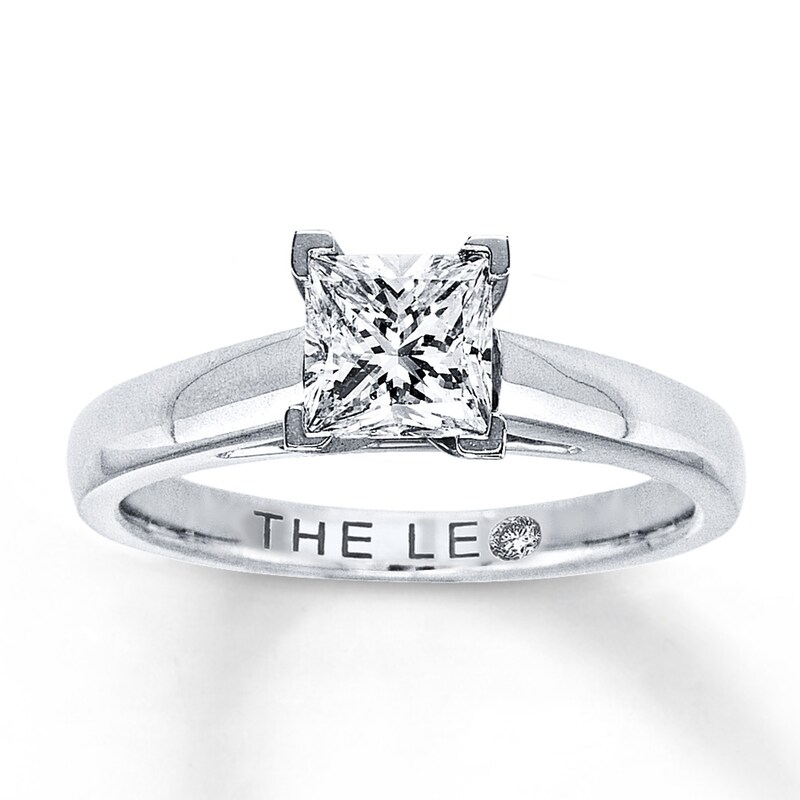 THE LEO Diamond Solitaire Ring 1 Carat Princess-cut 14K White Gold