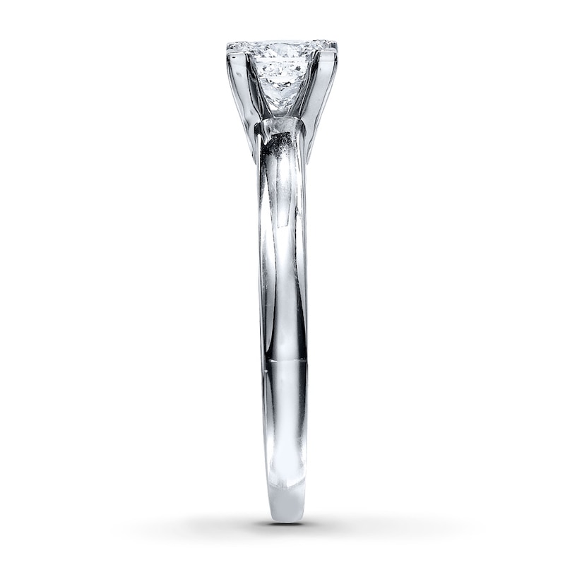 THE LEO Diamond Solitaire Ring 1 Carat Princess-cut 14K White Gold