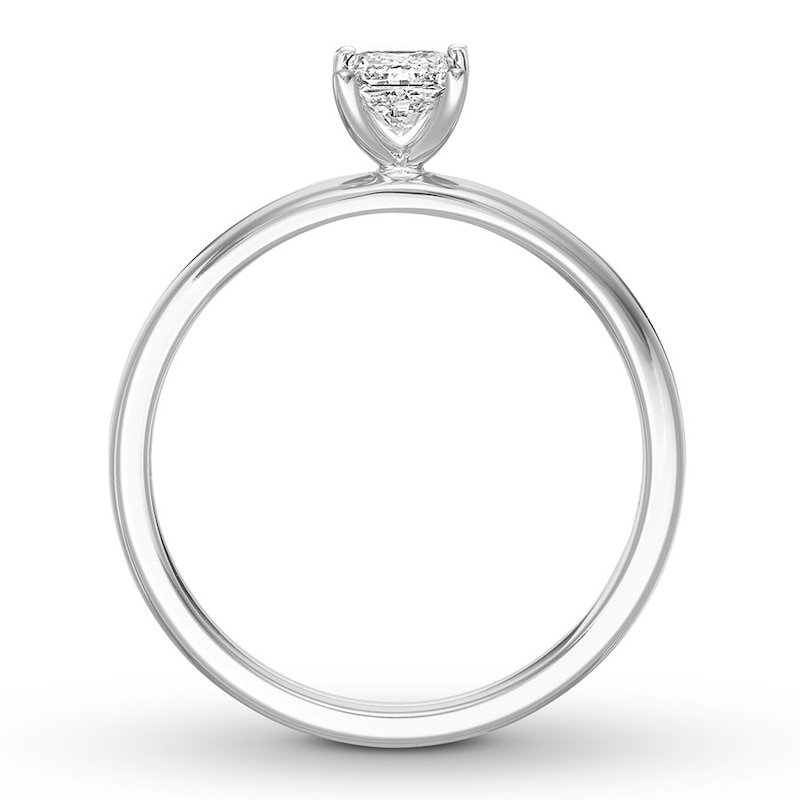 Main Image 2 of Certified Diamond Solitaire 1/2 ct Princess-cut 14K White Gold (I/SI2)