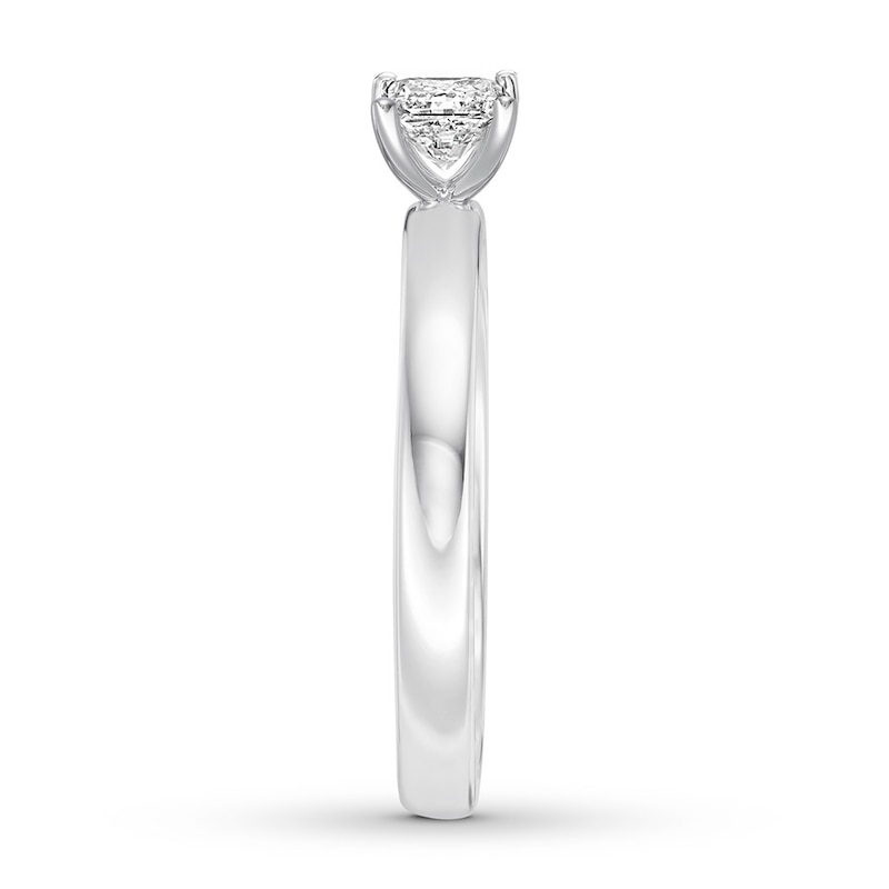 Main Image 3 of Certified Diamond Solitaire 1/2 ct Princess-cut 14K White Gold (I/SI2)