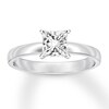 Thumbnail Image 1 of Certified Diamond Solitaire 3/4 ct Princess-cut 14K White Gold (I/SI2)