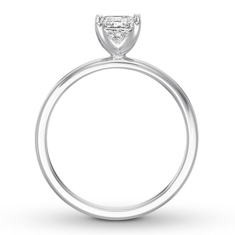 Certified Diamond Solitaire 3/4 ct Princess-cut 14K White Gold