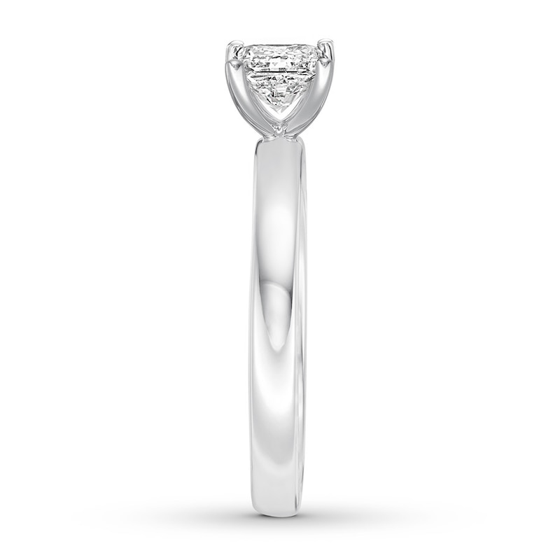 Main Image 3 of Certified Diamond Solitaire 3/4 ct Princess-cut 14K White Gold (I/SI2)