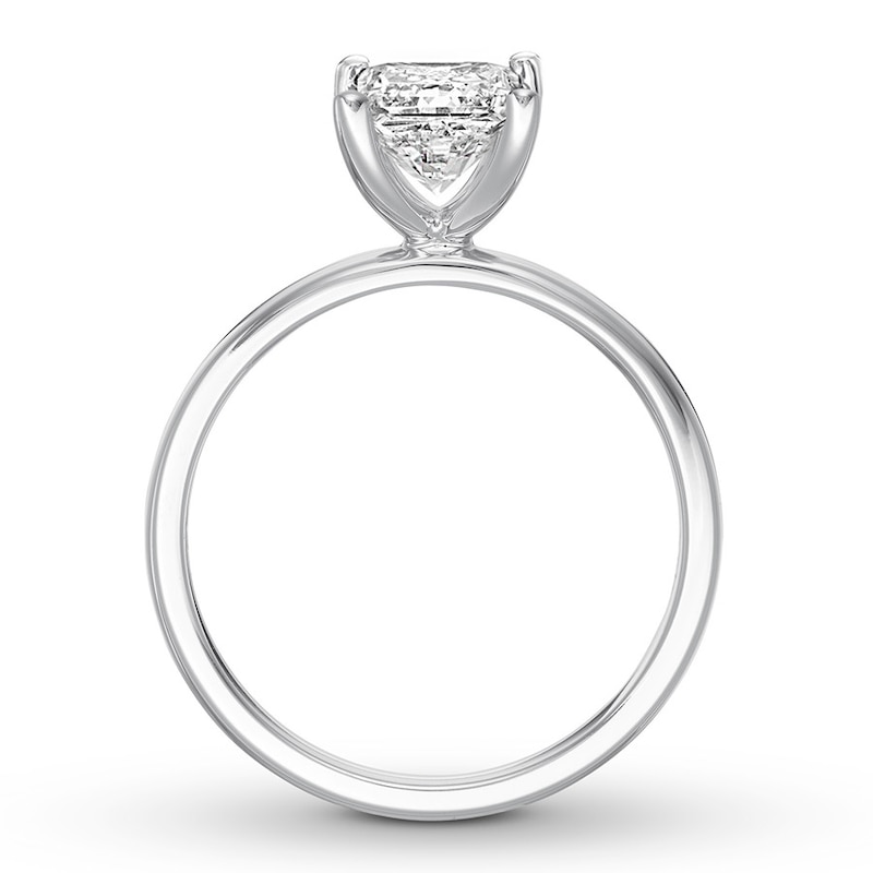 Main Image 2 of Certified Diamond Solitaire 1-1/2 ct Princess 14K White Gold (I/SI2)