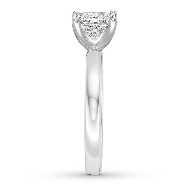 Main Image 3 of Certified Diamond Solitaire 1-1/2 ct Princess 14K White Gold (I/SI2)