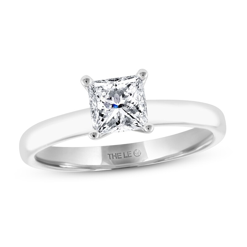 THE LEO Artisan Diamond Solitaire Engagement Ring 1 Carat Princess-cut 14K White Gold