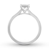 Diamond Solitaire Ring 1/3 Carat Princess-cut 14K White Gold