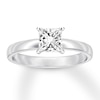 Thumbnail Image 1 of Certified Diamond Solitaire 3/4 ct Princess-cut 14K White Gold (I/SI2)