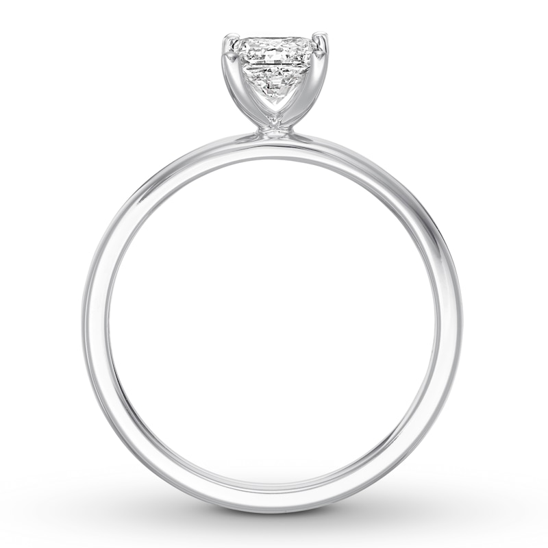 Main Image 2 of Certified Diamond Solitaire 3/4 ct Princess-cut 14K White Gold (I/SI2)