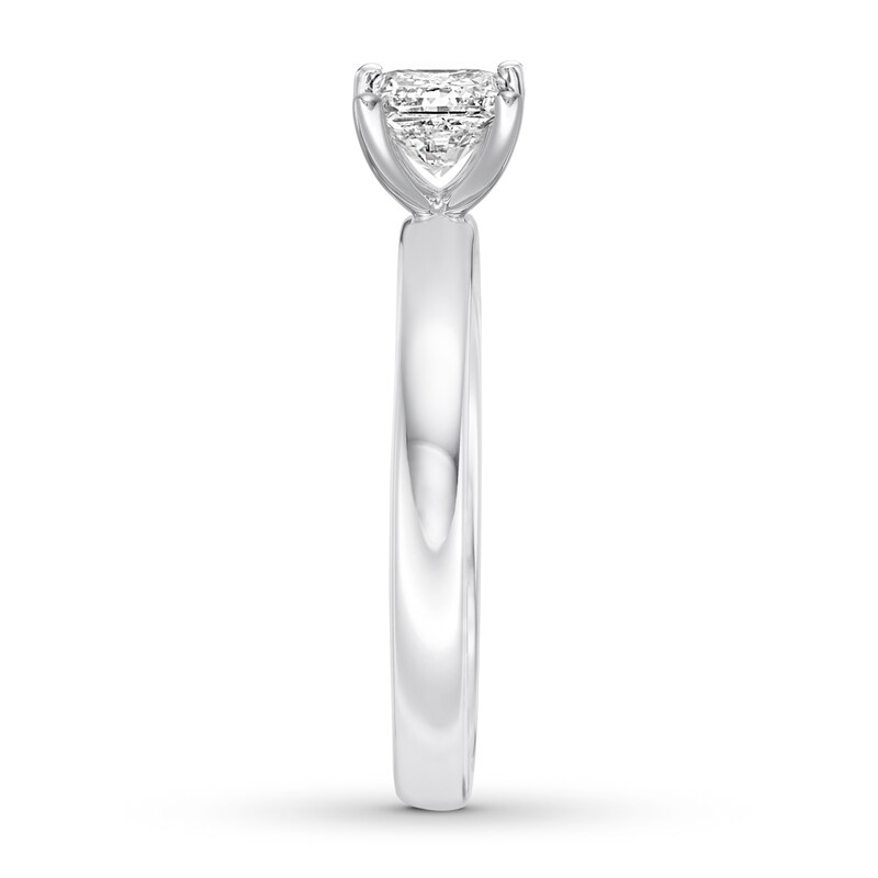 Main Image 3 of Certified Diamond Solitaire 3/4 ct Princess-cut 14K White Gold (I/SI2)
