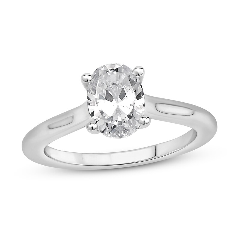 Diamond Solitaire Engagement Ring 1-1/2 ct tw Oval-cut 14K White Gold (I/I2)