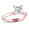 THE LEO Artisan Diamond Solitaire Engagement Ring 2 ct tw Princess-cut 14K Rose Gold