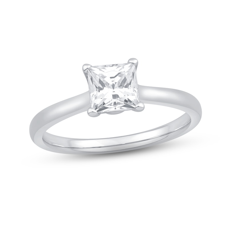The Kiss Diamond Solitaire GSI Engagement Ring 1 ct tw Princess-cut Platinum (F/I1)