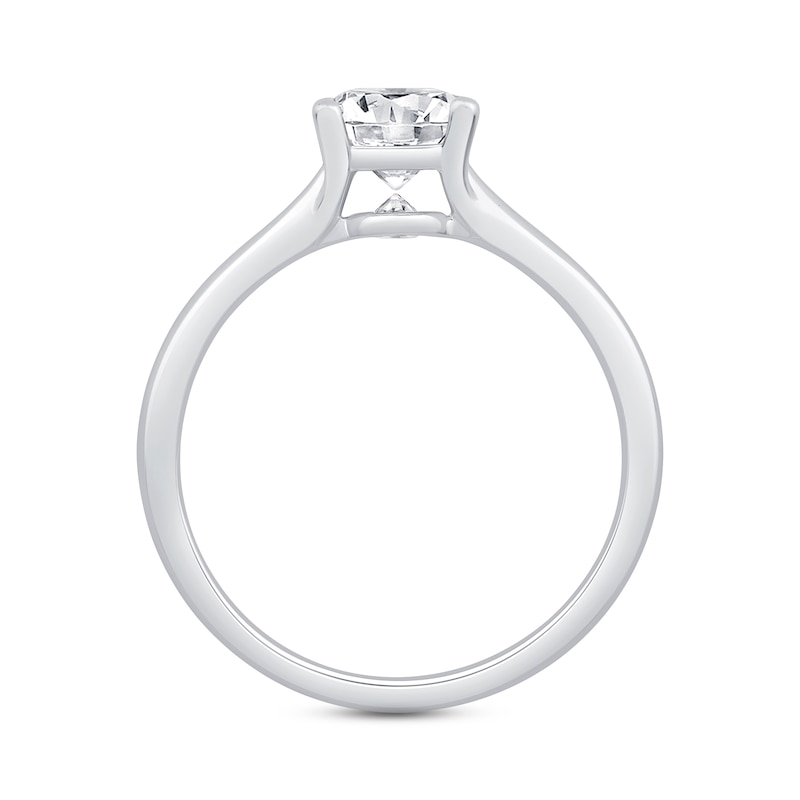 The Kiss Diamond Solitaire GSI Engagement Ring 1 ct tw Princess-cut Platinum (F/I1)