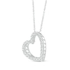 Thumbnail Image 2 of Diamond Tilted Heart Necklace 1/10 ct tw Sterling Silver 18"
