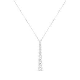 KAY Lab-Grown Diamonds Graduated Linear Drop Necklace 1 ct tw 14K White Gold 18”