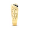 Men’s Round-Cut Black Diamond Anniversary Band 1/4 ct tw 10K Yellow Gold
