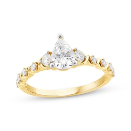 XO from KAY Pear-Shaped Diamond Engagement Ring 7/8 ct tw 14K Yellow Gold