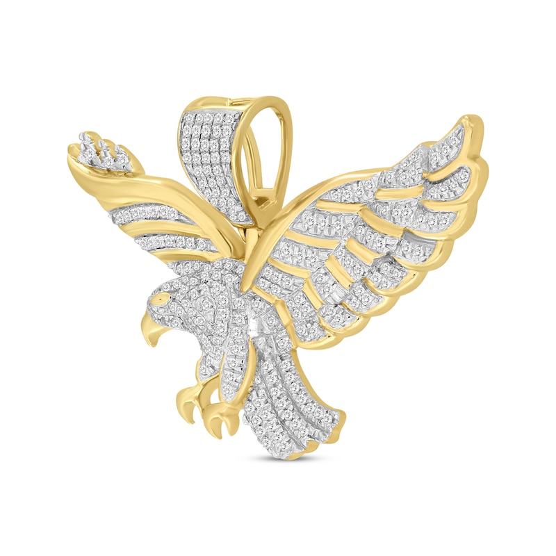 Main Image 2 of Men's Diamond Flying Eagle Charm 1/2 ct tw 10K Yellow Gold