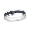 Thumbnail Image 1 of Men's Black Diamond Two-Row Wedding Band 1/5 ct tw 10K White Gold