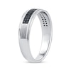 Thumbnail Image 2 of Men's Black Diamond Two-Row Wedding Band 1/5 ct tw 10K White Gold