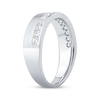 Thumbnail Image 2 of Men's Square-Cut Diamond Brushed Wedding Band 1 ct tw 10K White Gold