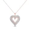 Thumbnail Image 0 of Diamond Three-Row Heart Necklace 1 ct tw 10K Rose Gold 18"