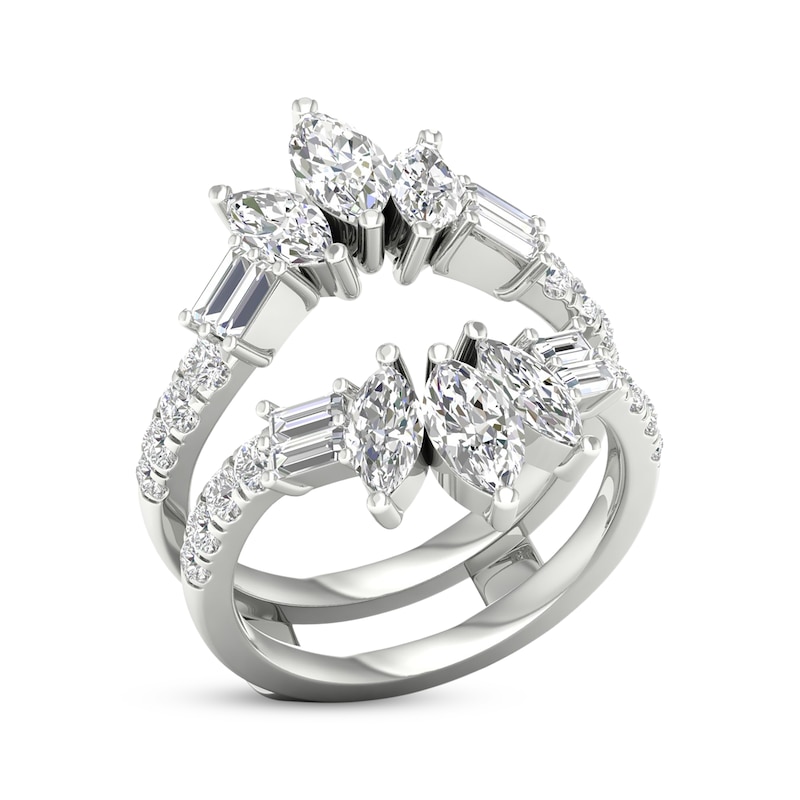 Main Image 2 of Lab-Grown Diamonds by KAY Marquise & Baguette-Cut Enhancer Ring 2-1/2 ct tw 14K White Gold