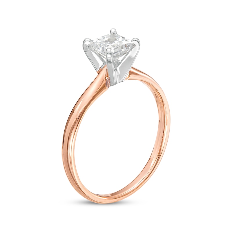 Main Image 2 of Princess-Cut Diamond Solitaire Engagement Ring 3/4 ct tw 14K Rose Gold (I/I2)