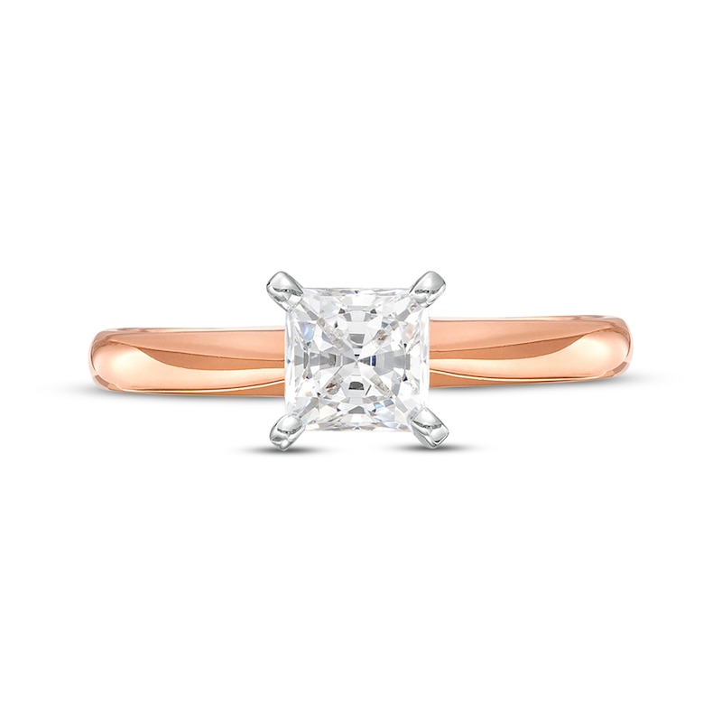 Main Image 3 of Princess-Cut Diamond Solitaire Engagement Ring 3/4 ct tw 14K Rose Gold (I/I2)