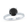 Thumbnail Image 1 of Round-Cut Black & White Diamond Engagement Ring 2-1/5 ct tw 14K White Gold