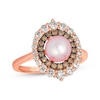 Thumbnail Image 1 of Le Vian Cultured Pink Pearl Ring 7/8 ct tw Diamonds 14K Strawberry Gold