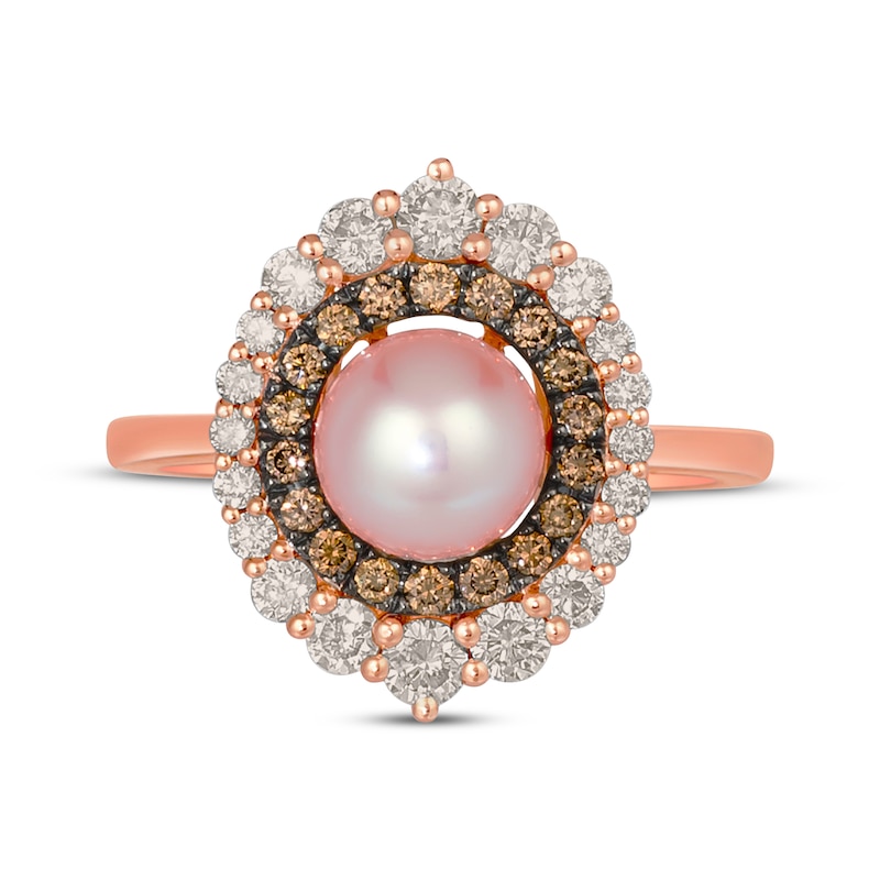 Main Image 4 of Le Vian Cultured Pink Pearl Ring 7/8 ct tw Diamonds 14K Strawberry Gold