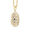 Thumbnail Image 3 of Men's White & Black Diamond Blessed Mother Diamond-Cut Necklace 1/6 ct tw 10K Yellow Gold 22"