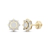 Thumbnail Image 0 of Men's Multi-Diamond Center Octagon Halo Stud Earrings 1/6 ct tw 10K Yellow Gold