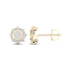 Thumbnail Image 2 of Men's Multi-Diamond Center Octagon Halo Stud Earrings 1/6 ct tw 10K Yellow Gold