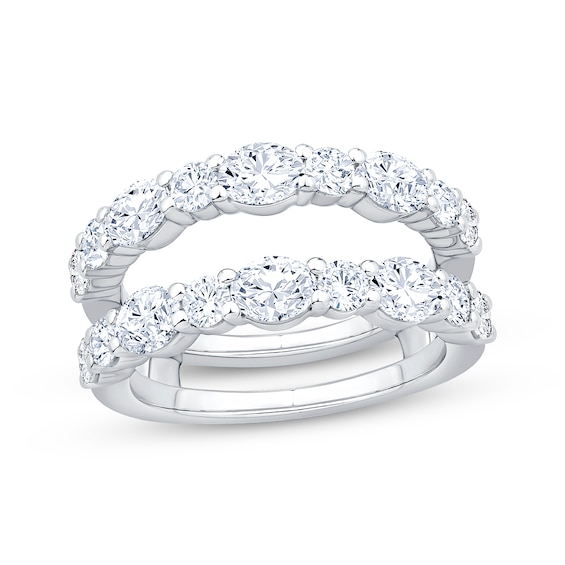 Lab-Grown Diamonds Oval & Round-Cut Enhancer Ring 2 ct tw 14K White Gold